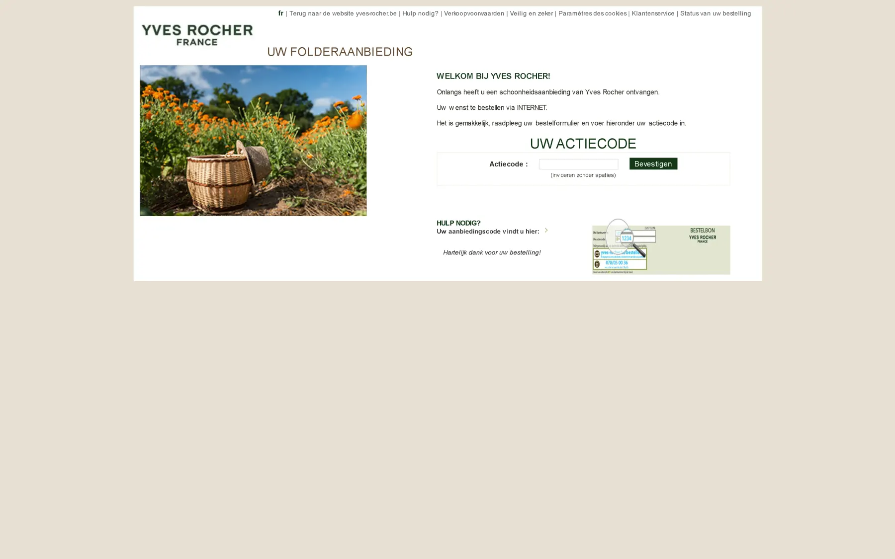 Yves Rocher folder pagina 1